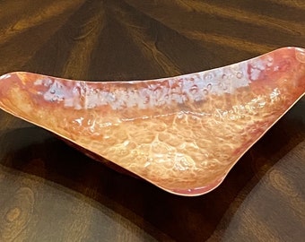 Copper Bowl, Hand Hammered, Decorative Centerpiece, Patina Finish