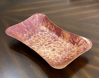 Copper Bowl, Hand Hammered, Decorative Centerpiece, Patina Finish