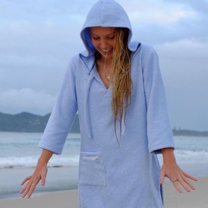 Ladies hooded beach towel top
