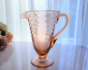 Vintage Pink Optic Drape/Swag Pitcher