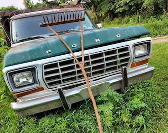 Antique Tree Branch Rake-Primitive Rustic Farm/Garden Tool