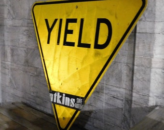 Yellow Yield Sign Etsy