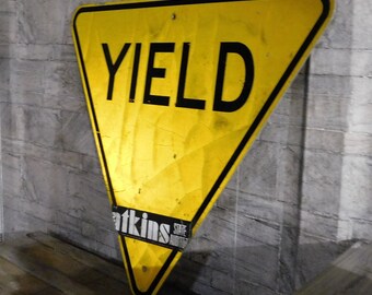 Yellow Yield Sign Etsy