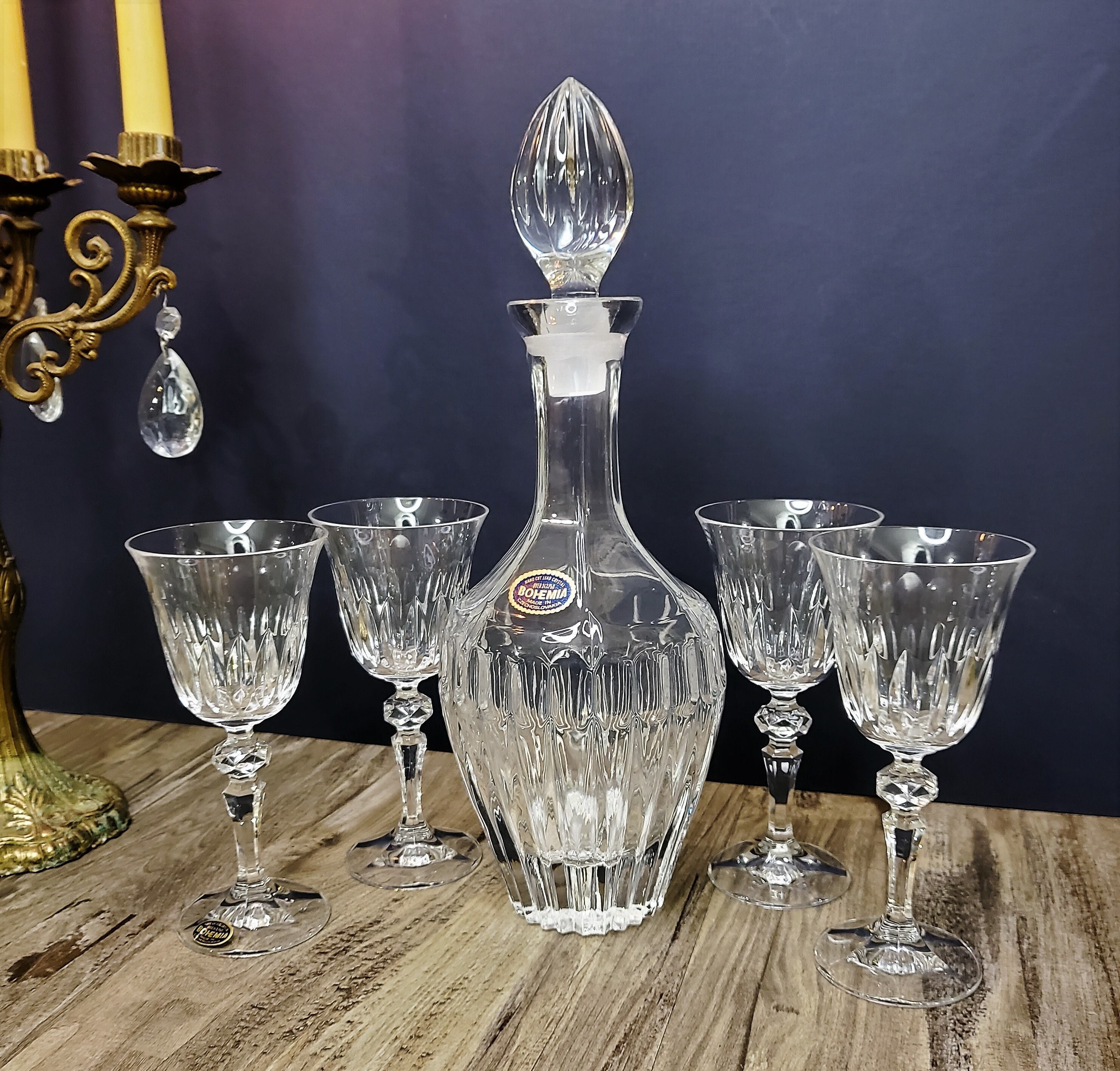 Crystal Water Glasses – Bohemian VRF collection - Bohemia Crystal -  Original crystal from Czech Republic.