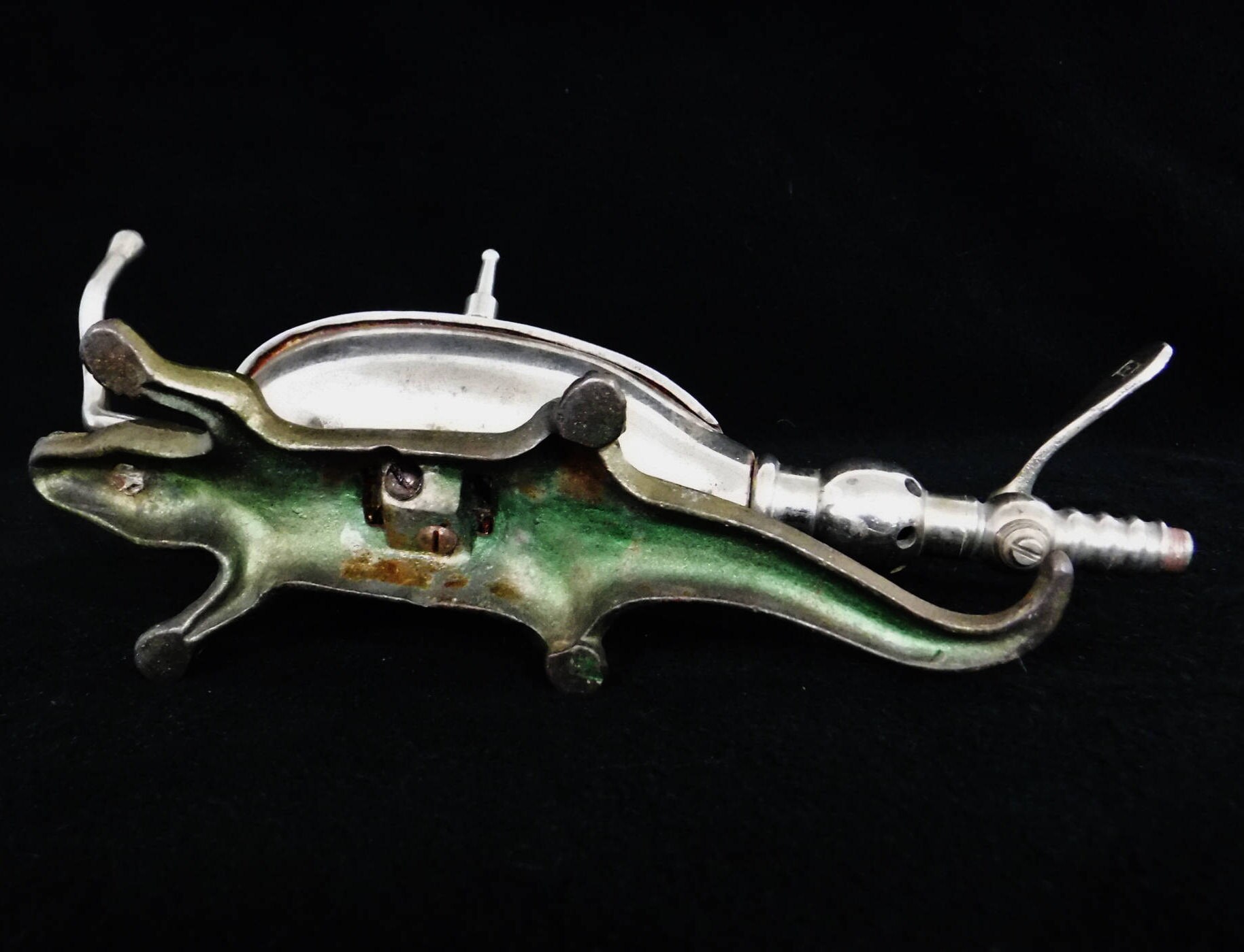 Antique French Gas Marcel Curling Iron Heater stove rare 1910s