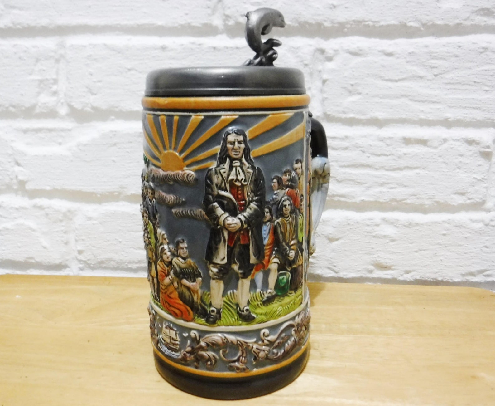 Limited Edition Gerz Beer Stein W/pewter Lidvintage Etsy