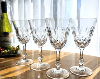 4 Vintage RCR Liner-Medici Crystal Wine Glasses/Water Goblets 8oz