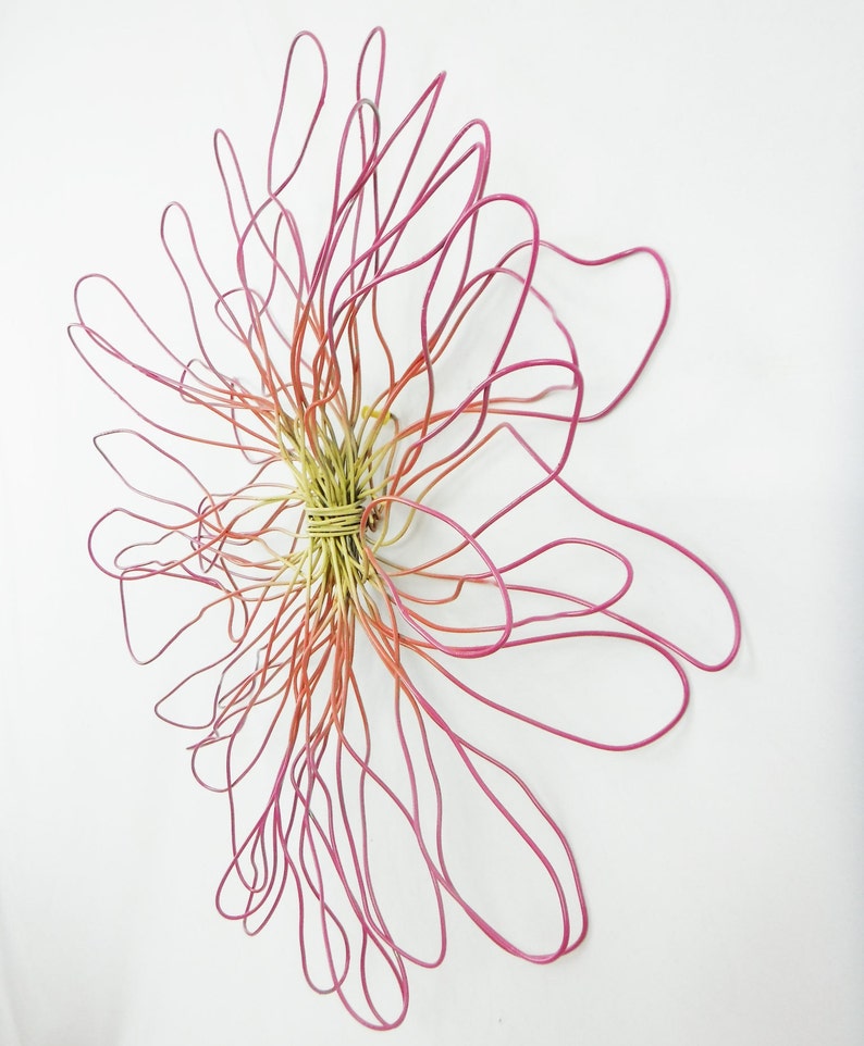 Metal Flower Wall Hanging/metal Wire Wall Art/metal Wall Etsy