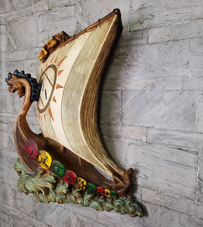 Vintage LARGE 3 D Viking Ship Wall Hanging by Universal Etsy