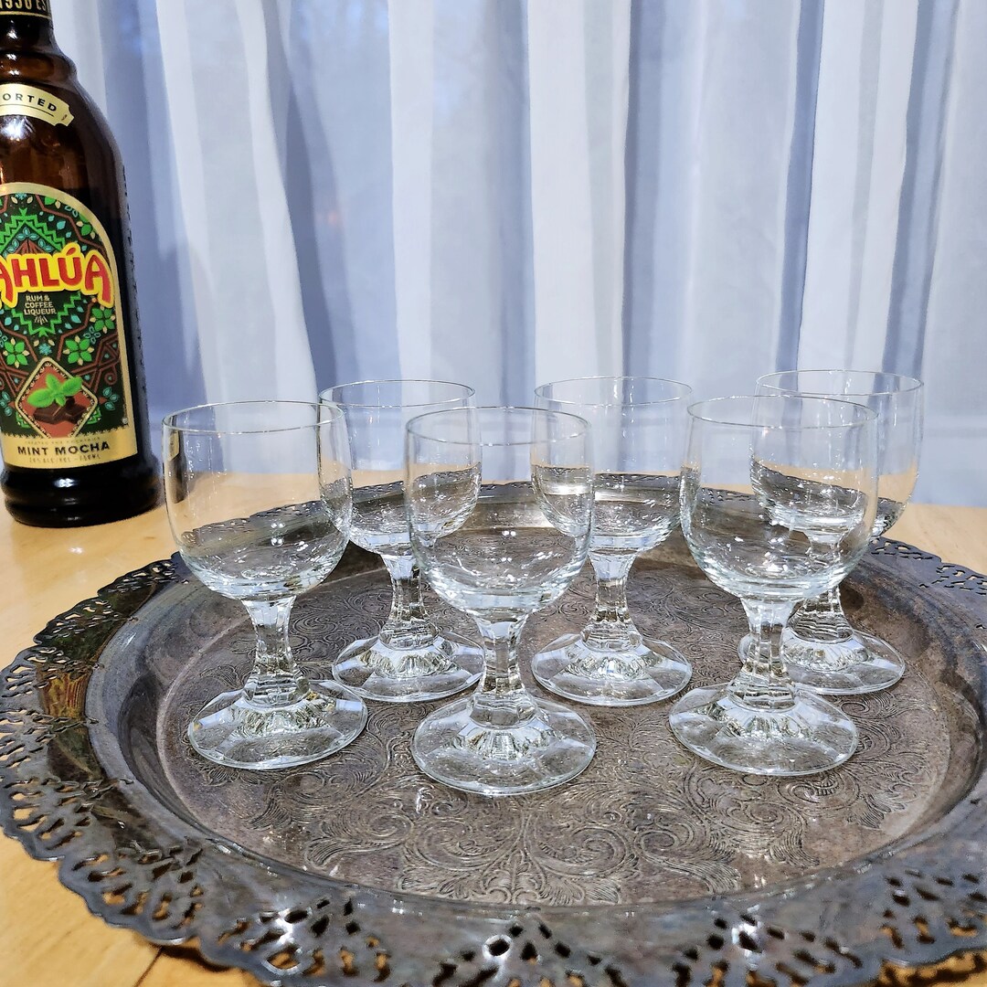 Set of 6 Vintage Crystal Cordial Glasses Etsy
