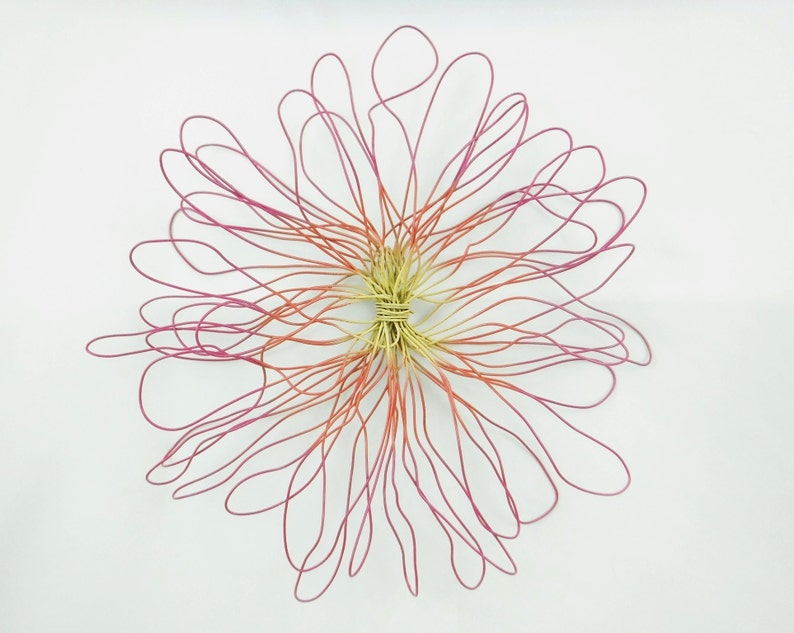Metal Flower Wall Hanging/metal Wire Wall Art/metal Wall Etsy