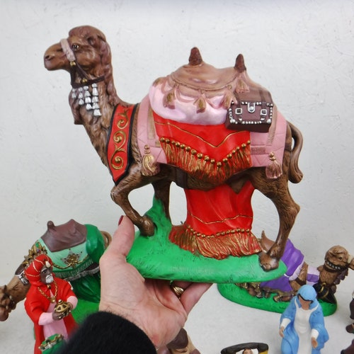 Large Ceramic Nativity Set-20 Piece-Vintage Mary-Joseph-Jesus-Three Wise Men-Animals shops & Shepard