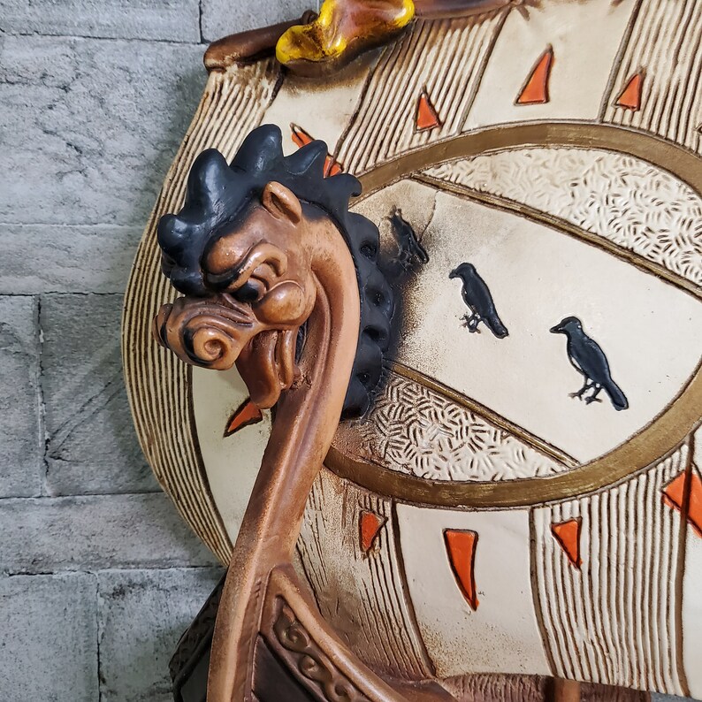 Vintage LARGE 3 D Viking Ship Wall Hanging by Universal Etsy