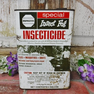 Vintage Insecticide Gallon Can-Burgess Advertising Tin
