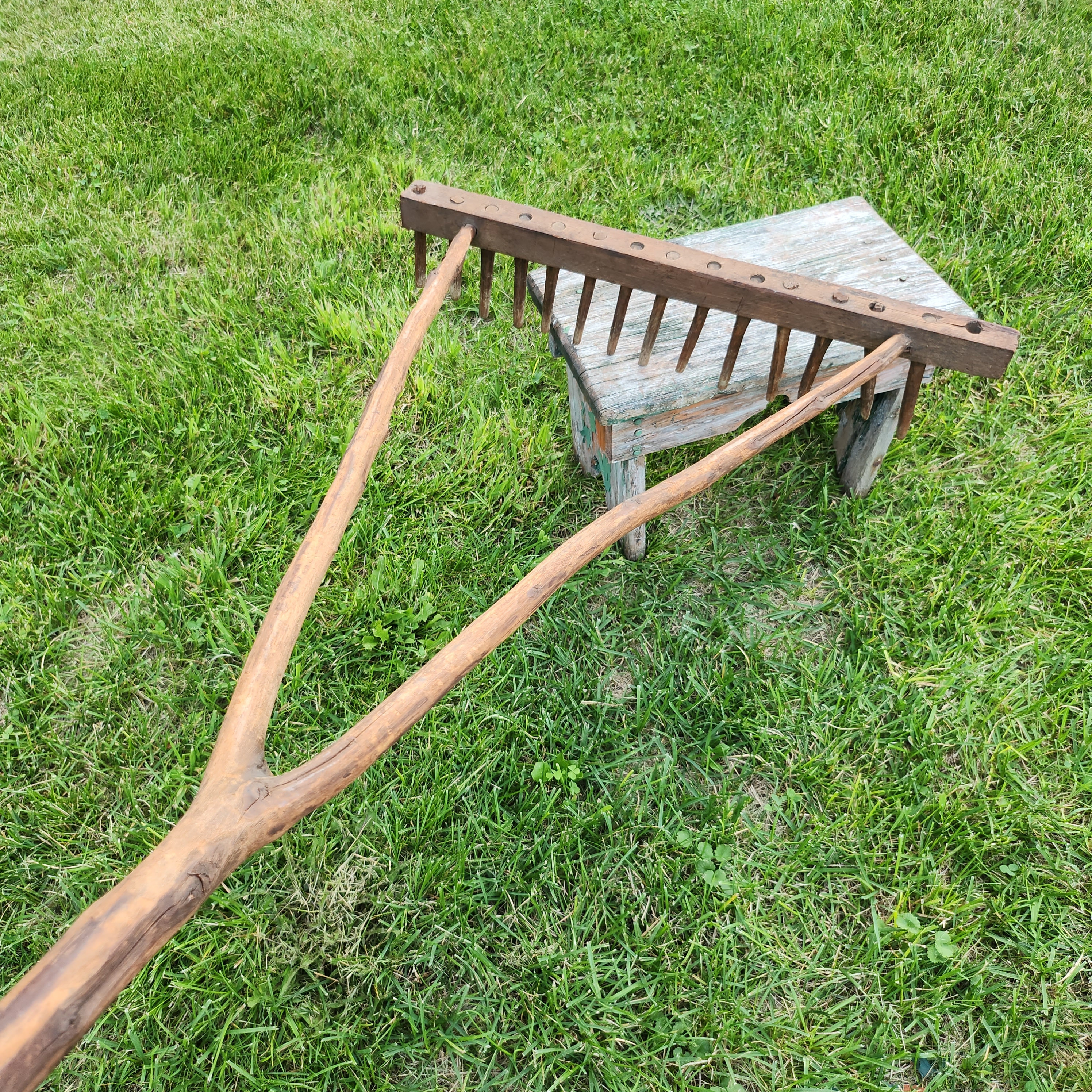 Lottery Tree Rake Antique Tree Branch Rake-primitive Rustic Farm/garden Tool - Etsy