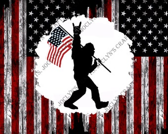 Design a sublimazione / Skinny / Bandiera americana / Design digitale / Download digitale / Stampa / Patriottico / Bigfoot / Americano / Bandiera / Sasquatch