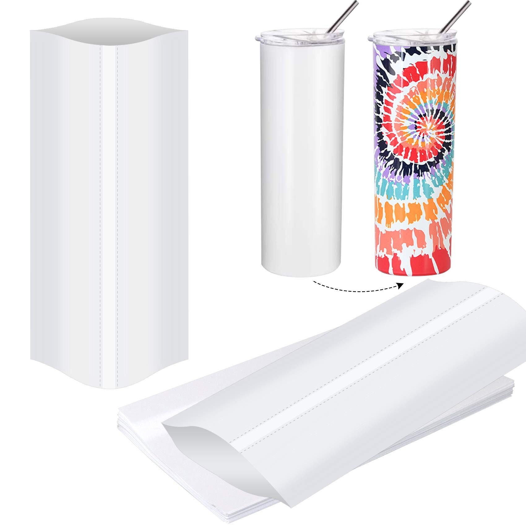 Sublimation Shrink Wrap for 20oz and 30oz Tumbler White Heat