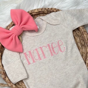 Baby girl coming home outfit monogrammed coming home outfit girls coming home outfit for newborn girl romper Personalized baby shower gift