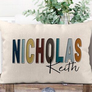 Personalized Baby Name Pillow, Baby Nursery Pillow, New Baby Gift, New Mom Gift, Baby Shower Gift, Nursery Decor New Mom Gift  Pillow Cover