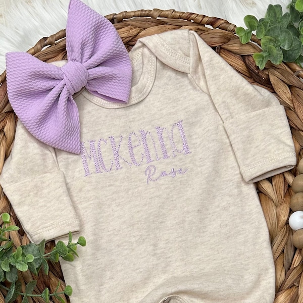 Baby girl coming home outfit monogrammed coming home outfit girls coming home outfit for newborn girl romper Personalized baby shower gift