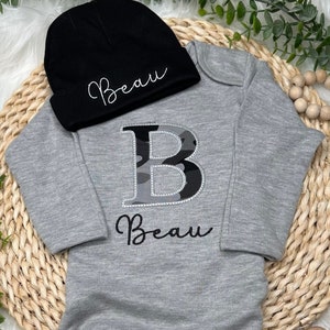 Newborn Boy Coming Home Outfit Camo, Coming Home Outfit for Baby Boy Baby Boy Gift, Going Home Outfit Baby Boy, Newborn Boy Gown and Hat Set