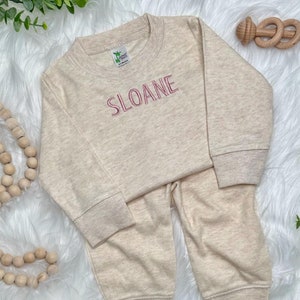 Personalized Baby Sweatsuit | Custom Baby Outfit Gender Neutral | Minimalist Baby Gift Set | Baby Clothing Set | Outfit Set Baby Jogger Set
