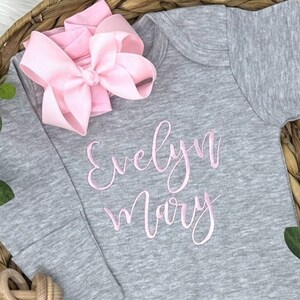 Personalized Baby Gown Baby Girl COMING HOME Outfit Baby Shower Gift Baby Gown Take Home Outfit Newborn Baby Girl Outfit  Monogram Baby
