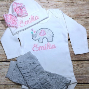 Baby Girl Coming Home Outfit Baby Girl Clothes Newborn Girl Outfit Baby Girl Gift Monogrammed Baby Girl Outfit Baby Girl Leg Warmers