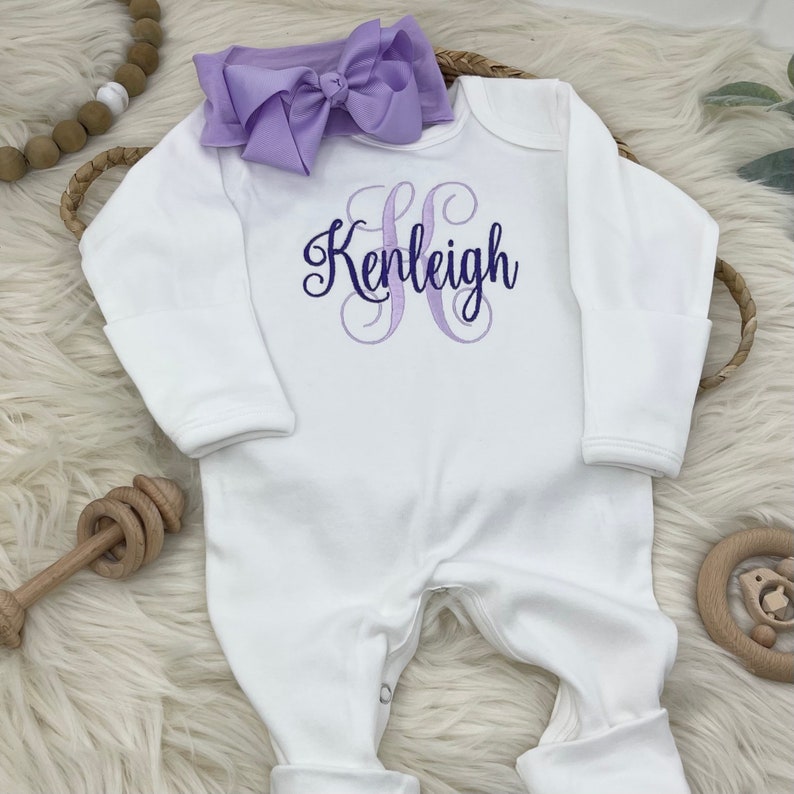 Personalized Coming Home Outfit Monogram Clothing Gift Coral Etsy