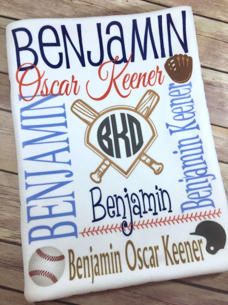 Personalized Baby Blanket Personalized Baseball Blanket Baby Etsy