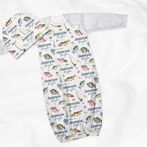 Personalized Minky Fishing Blanket for Baby Boy | Custom Name Nursery Swaddle image 6