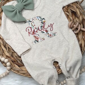 Baby Girl Floral Pattern White Bow Patchwork Square Neck Short Sleeve bodysuit