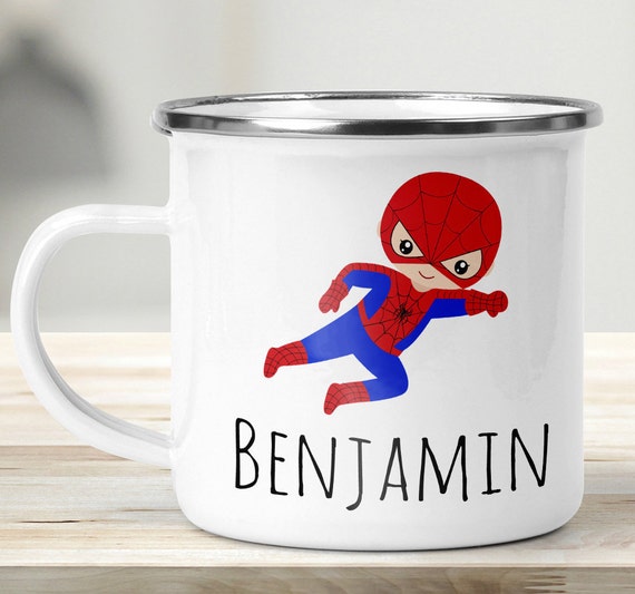 Spiderman Mug, Spiderman Cup, Kid Mug, Superhero Kid Cup, Superhero Mug,  Toddler Gift, Campfire Mug, Hot Chocolate Mug, Toddler Mug 