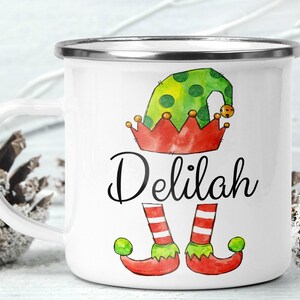 Personalized kids Christmas mug, hot chocolate mug, Christmas Eve Mug, Hot Cocoa Mug, Cup for kids, Stocking Stuffer Christmas elf boy, girl