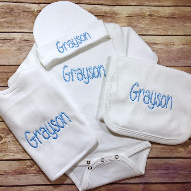 personalized baby outfit with hat