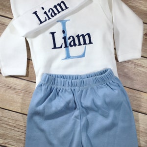 Baby Boy Coming Home OUTFIT, Baby Boy Clothes, Baby Shower Gift, Personalized Take Home Outfit Newborn Boy Photo Prop, baby boy outfit
