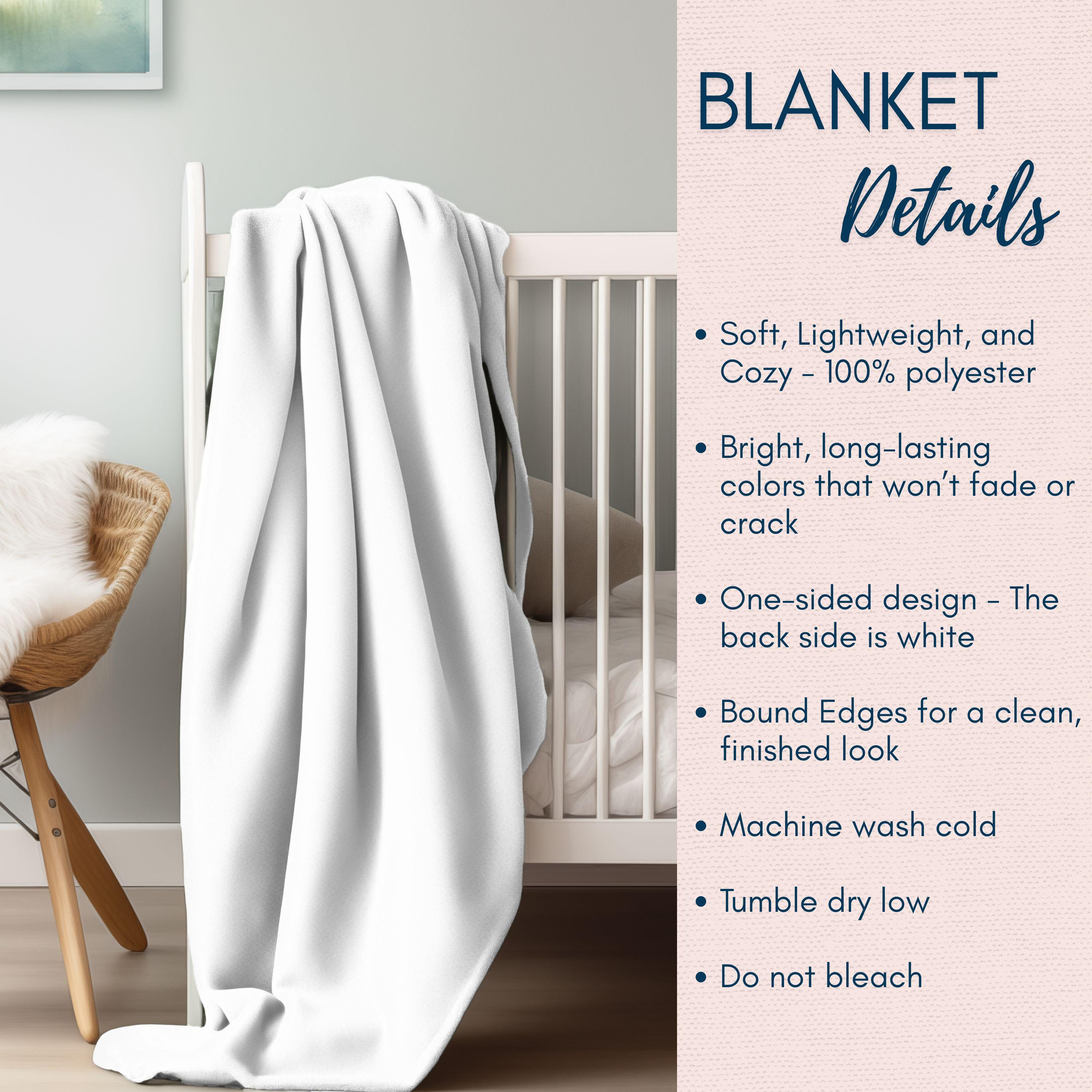 Personalized Baby Blanket With Custom Name – Handwritten Monogram Newborn Swaddle In 3 Sizes - View #4
