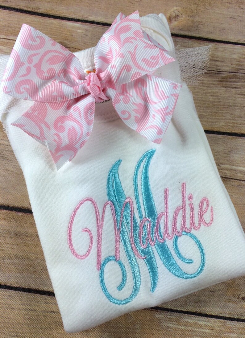 Baby Girl Monogram OUTFIT monogram Baby Gown Personalized Etsy