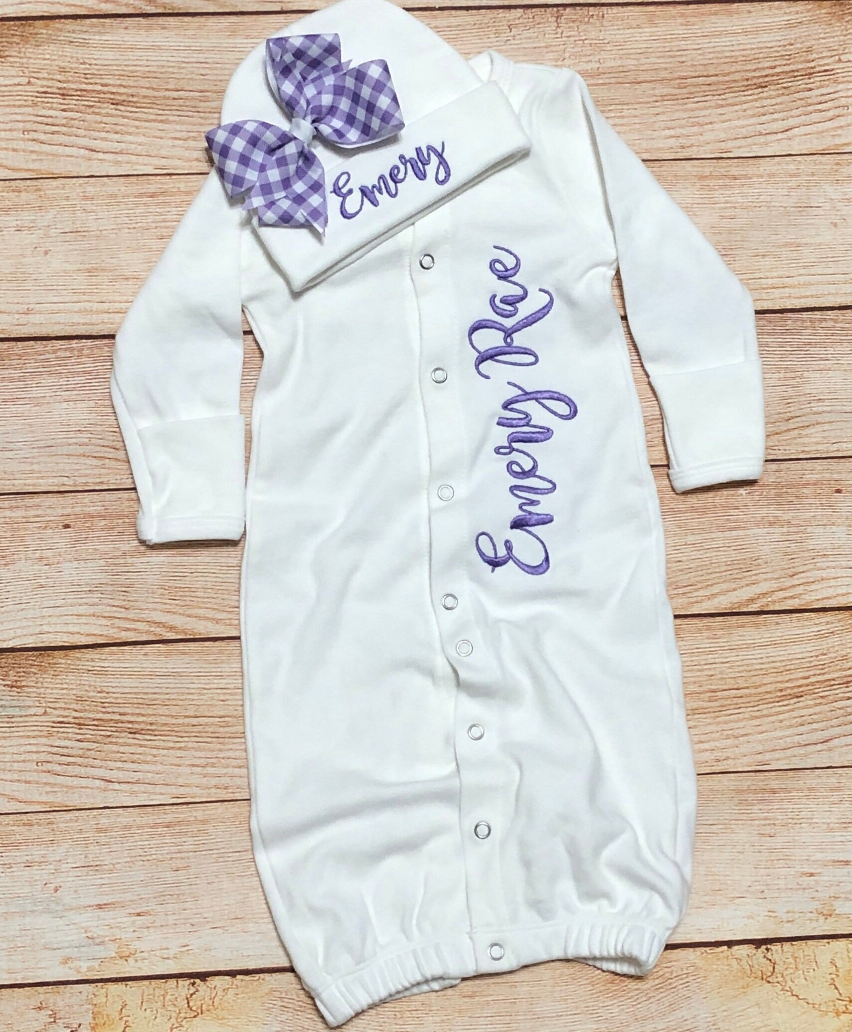 Newborn Baby Girl Coming Home Outfit Personalized Baby Outfits Lavender Kleding Meisjeskleding Babykleding voor meisjes Kledingsets Baby Girl Coming Home Outfit Purple 