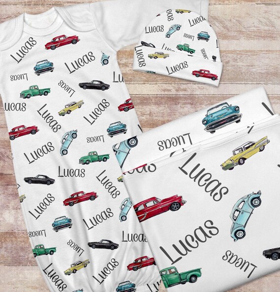 Personalized Baby Boy Blanket Vintage Car Blanket Baby Boy Etsy