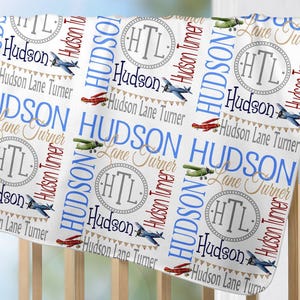 Personalized Baby Blanket Baby Airplane Blanket Custom baby blanket Baby Name Blanket Baby Plane Blanket Baby Shower Gift Receiving Blanket