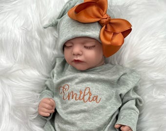 Personalized Baby Romper Set | Embroidered Name, Newborn Outfit