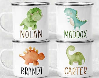 Personalized Mug Campfire Dinosaur Kids Mug Hot Chocolate Mug Personalized Kids Cup Toddler Gift Custom Dinosaur Mug  Cup Mugs for Kids