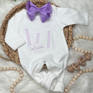 Personalized Lavender Outfit for Baby Girl Coming Home Outfit Girl, Newborn Girl Outfit, Infant Girl Coming Home Outfit Baby Shower Gift