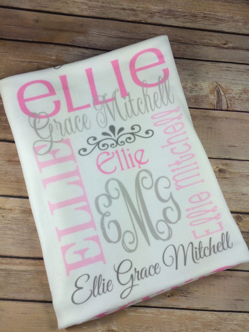 Personalized Baby Blanket Baby Name Blanket Monogrammed Baby Etsy