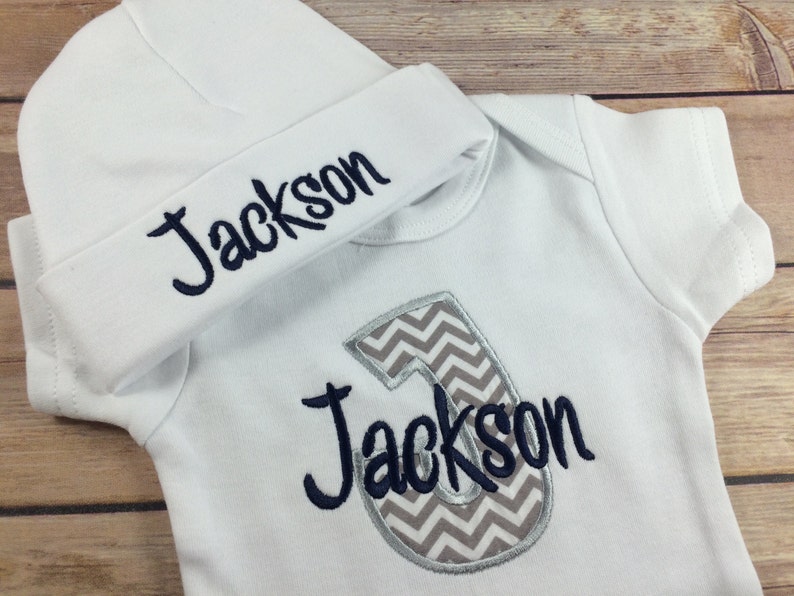 Navy Monogram Bodysuit Blue Personalized Baby Bodysuit Outfit Baby Boy COMING HOME Outfit Take Home Outfit Newborn Baby Boy Outfit