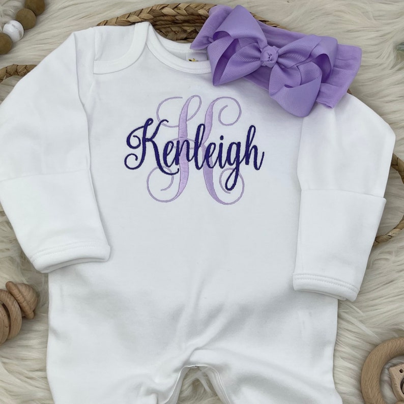 Personalized Coming Home Outfit Monogram Clothing Gift Coral Etsy