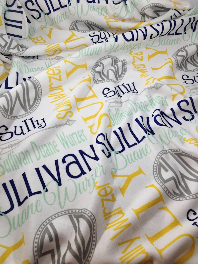 Personalized Baby Name Blanket, Custom Monogrammed Swaddle, Minky Fleece Gift imagem 2