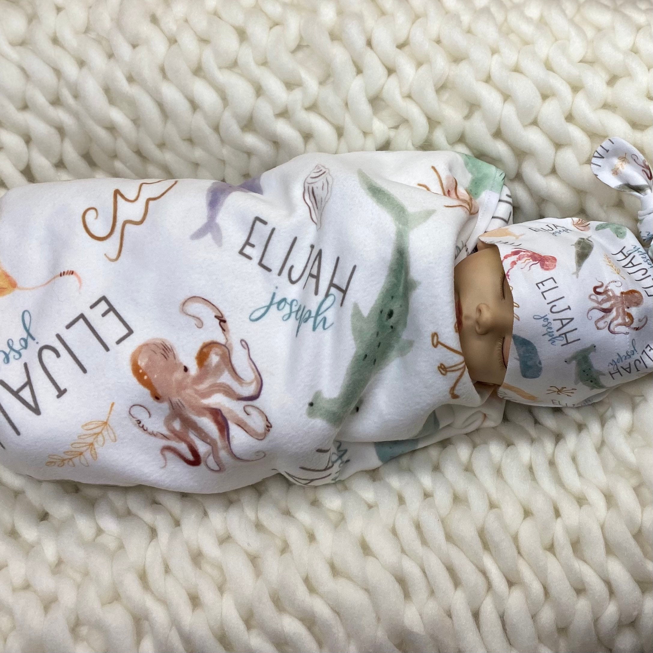 Personalized Ocean Animals Baby Blanket Sea Life Baby Blanket | Etsy