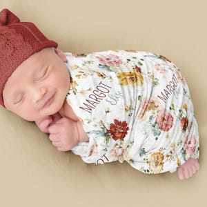 Personalized Boho Baby Blanket | Baby Name Blanket for girl | Wildflower Baby Blanket | Baby Girl Coming Home Outfit | Baby Shower Gift